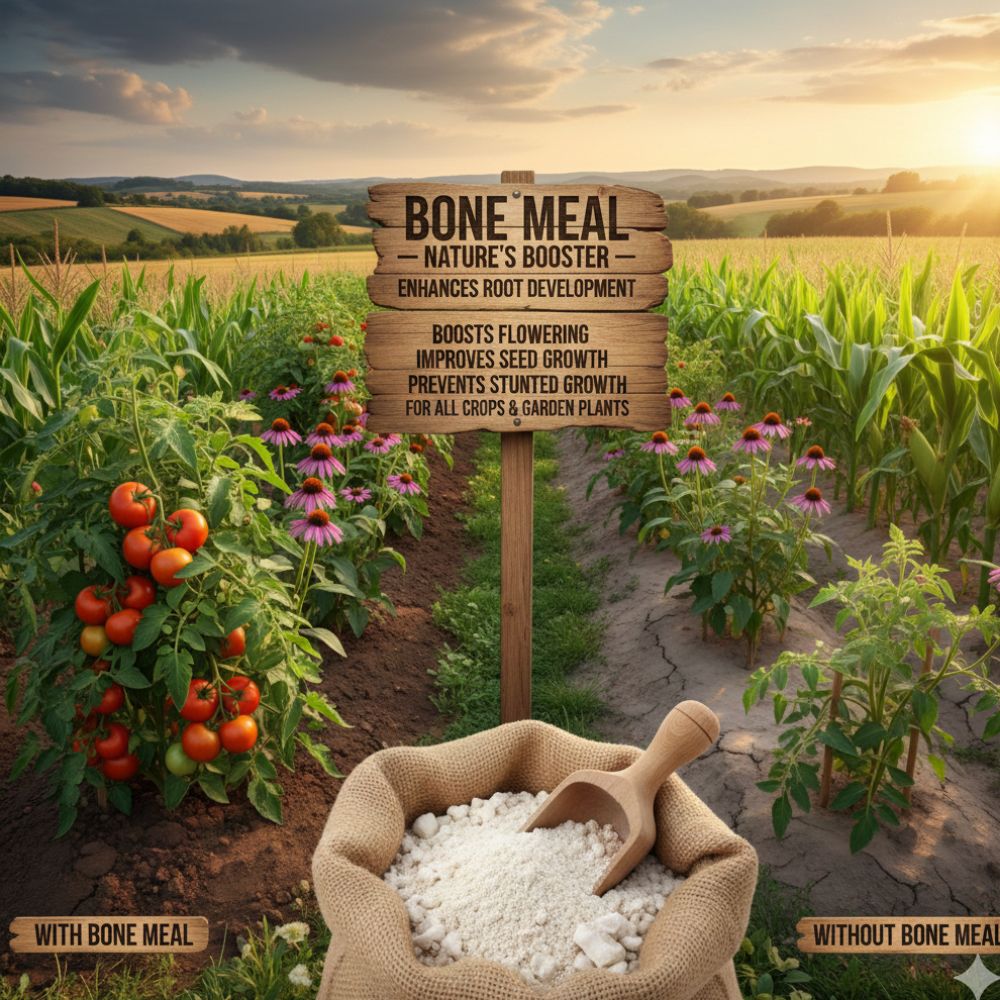 Bone Meal is a natural source of phosphorus and calcium that enhances root development, boosts flowering, improves seed growth, and prevents stunted plant growth. Ideal for all crops and garden plants.